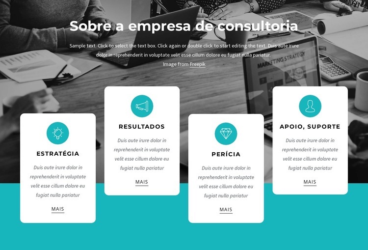 Grade com ícones Design do site