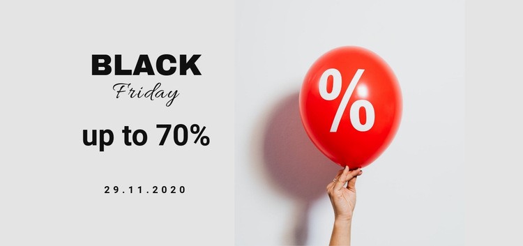 Black Friday -försäljning för alla Html webbplatsbyggare