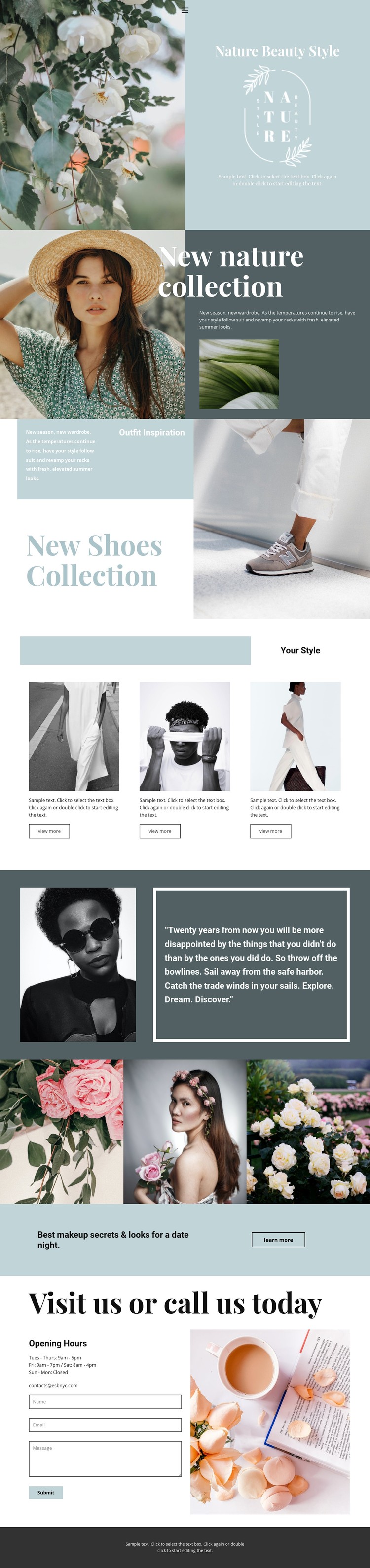 Nature collection Webflow Template Alternative
