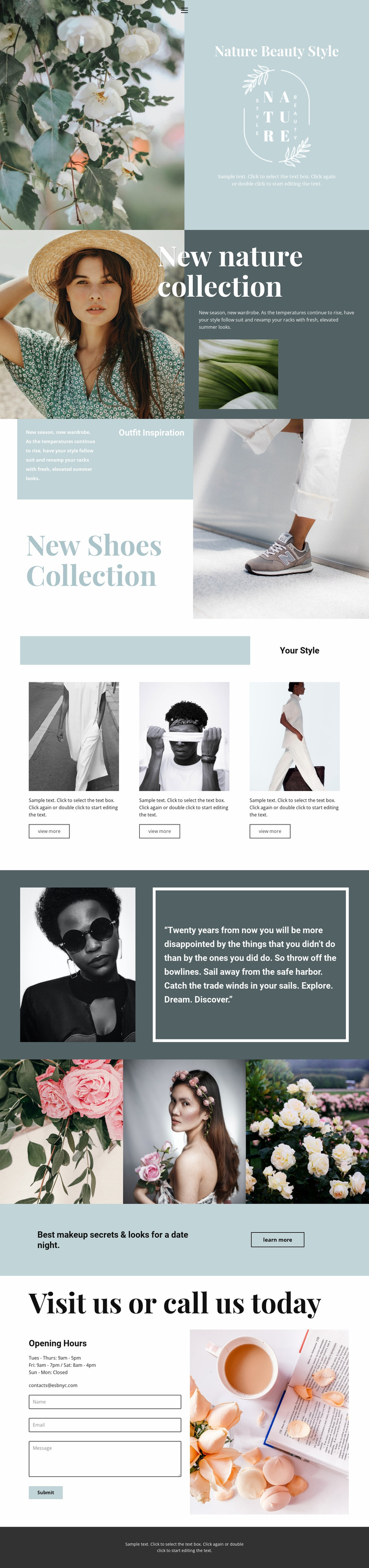 Nature collection Website Template