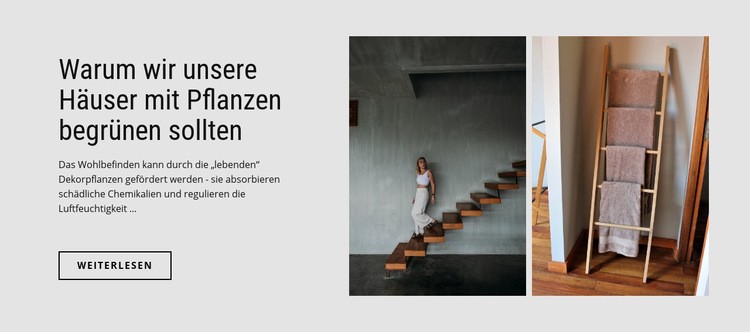 Begrünung nach Hause mit Pflanzen Landing Page