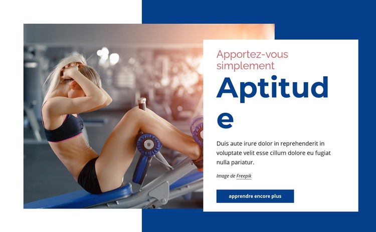 Centre Fitness Maquette de site Web