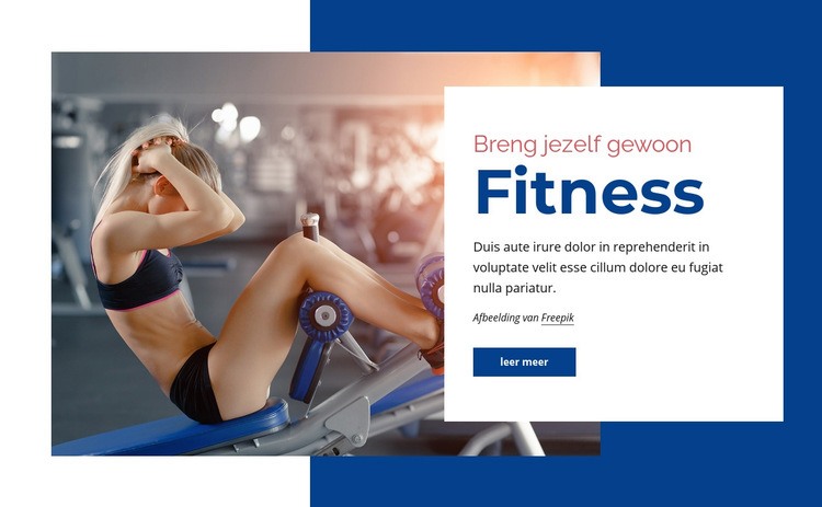Fitness centrum Website mockup