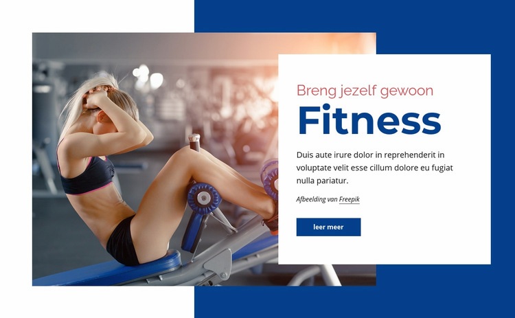 Fitness centrum Website ontwerp