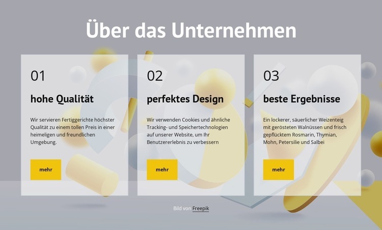 Über das Unternehmen Website-Modell