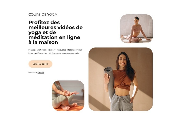 Profitez des meilleurs cours de yoga Maquette de site Web