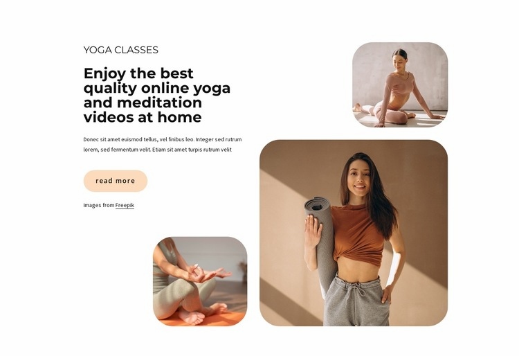 Enjoy the best yoga classes Homepage Design