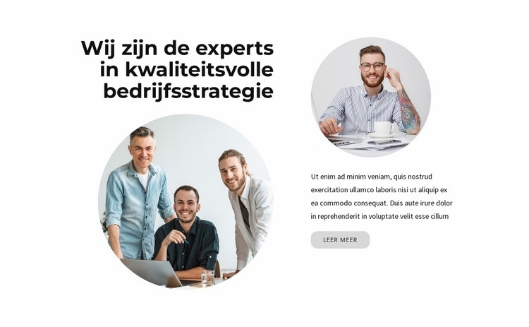 Wij zijn experts Bestemmingspagina