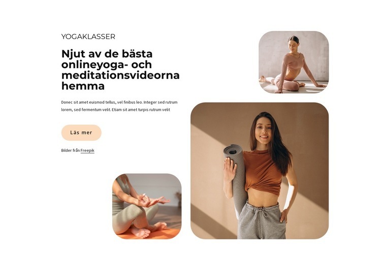 Njut av de bästa yogaklasserna CSS -mall