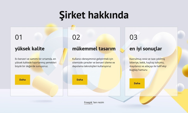 Şirket hakkında Web Sitesi Oluşturucu Şablonları