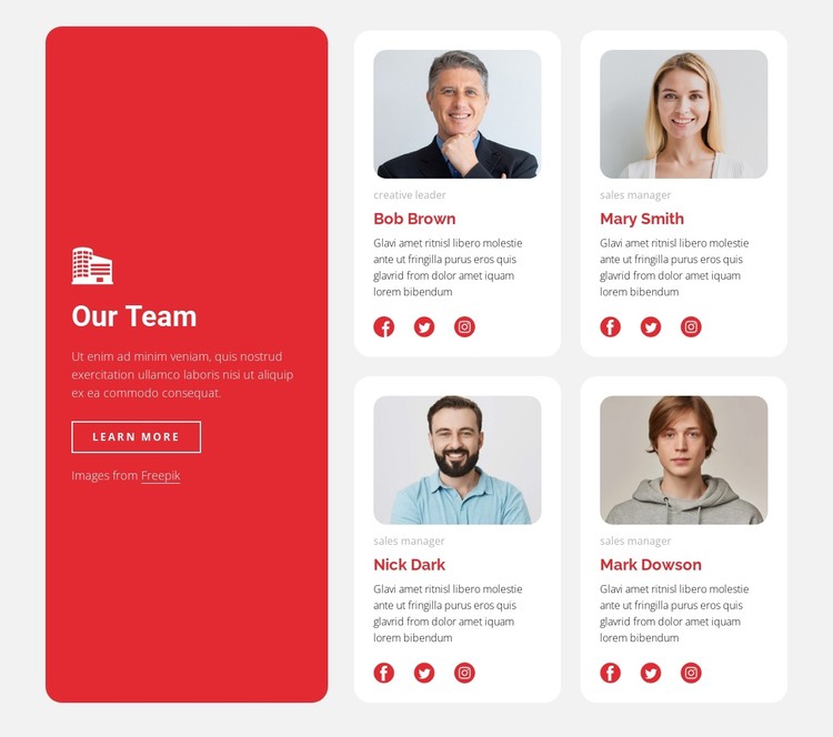 Team of managers, loaders, scaffolders, carpenters CSS Template