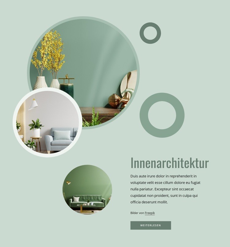 Modernes Apartment-Interieur HTML Website Builder