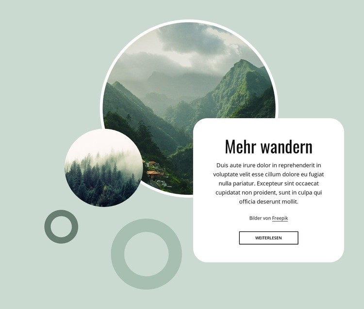 Mehr wandern Website-Modell