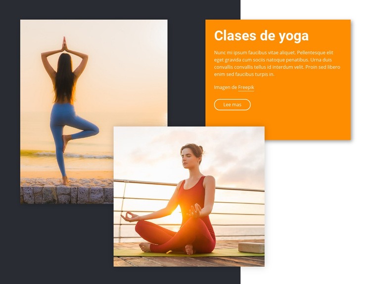 Clases de yoga Maqueta de sitio web