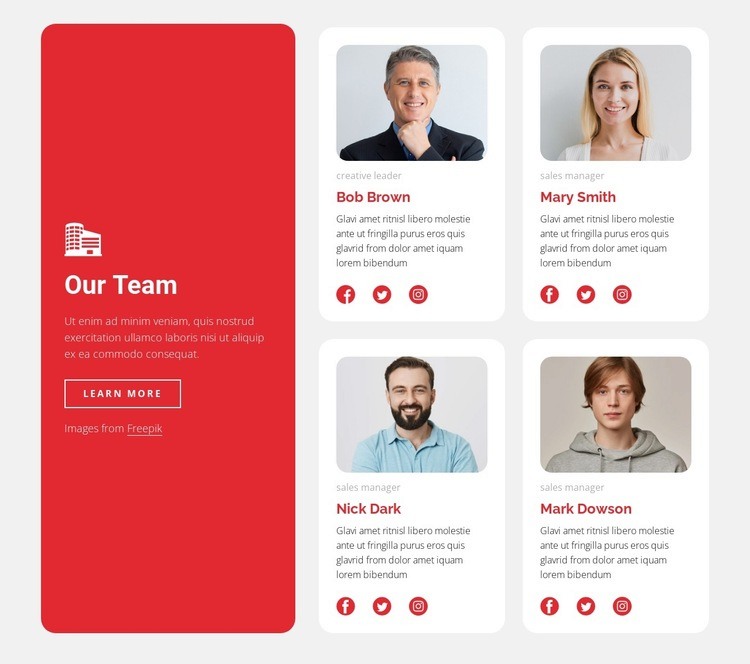 Team of managers, loaders, scaffolders, carpenters Homepage Design