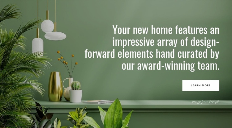 New home features Website Template