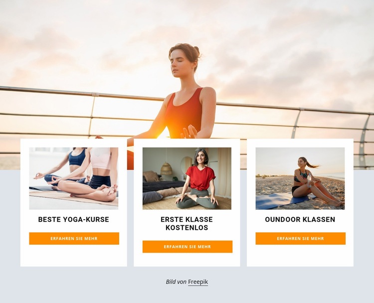 Yoga Urlaub im Freien Landing Page