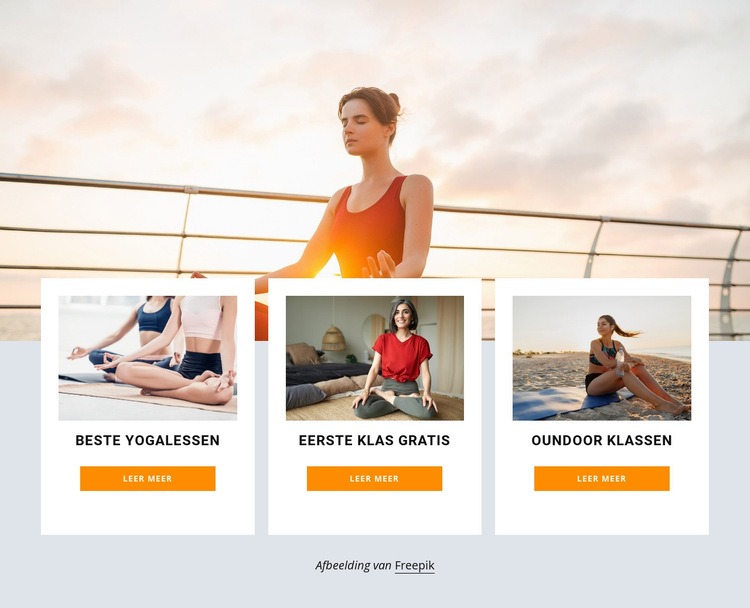 Yoga retraite in de buitenlucht Website ontwerp