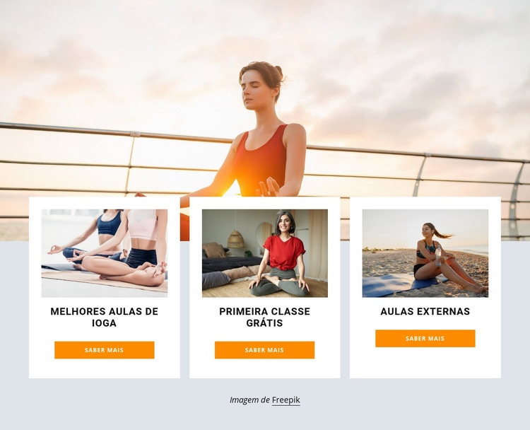 Retiro de ioga ao ar livre Design do site