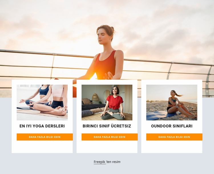 Açık havada yoga inzivası Web Sitesi Mockup'ı
