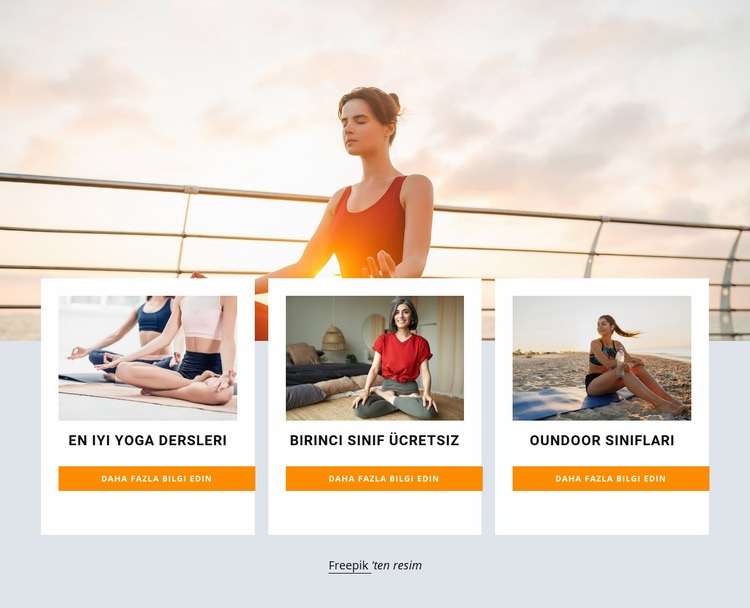 Açık havada yoga inzivası Web sitesi tasarımı