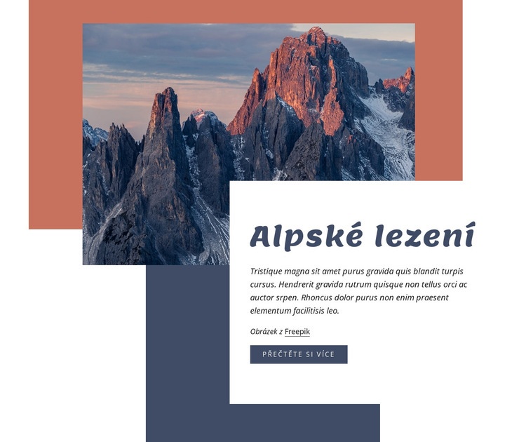 Alpské lezení Šablona webové stránky