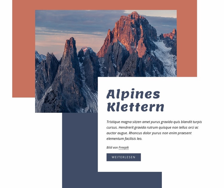 Alpinklettern Eine Seitenvorlage