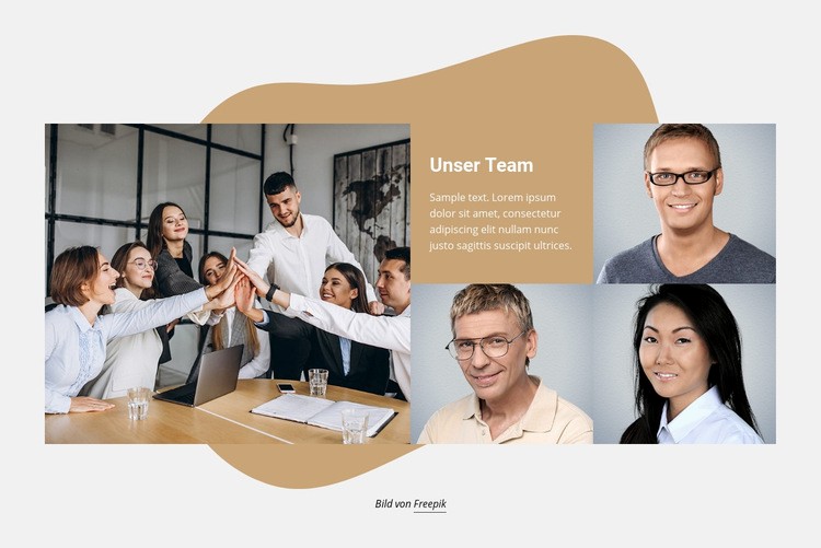 Unser integriertes Team Landing Page