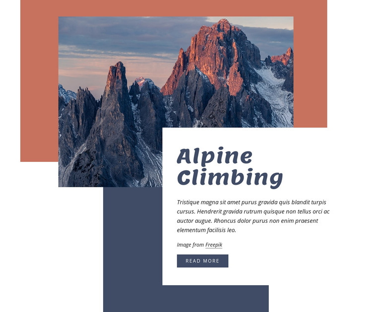 Alpine climbing Elementor Template Alternative