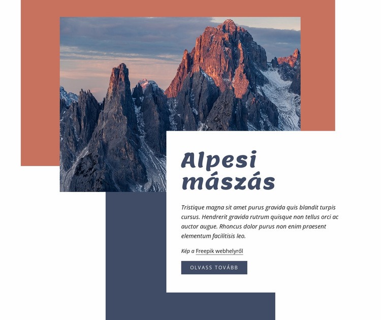 Alpesi mászás Weboldal sablon