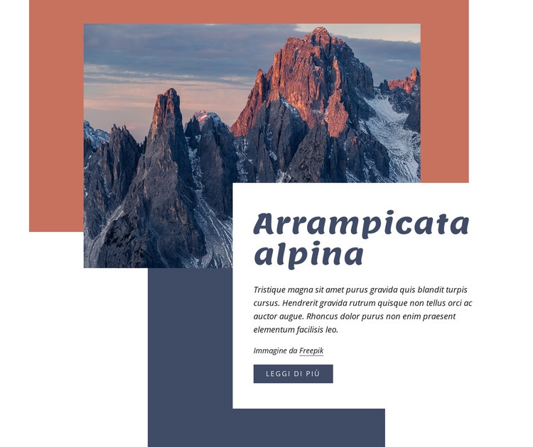 Arrampicata alpina Un modello di pagina