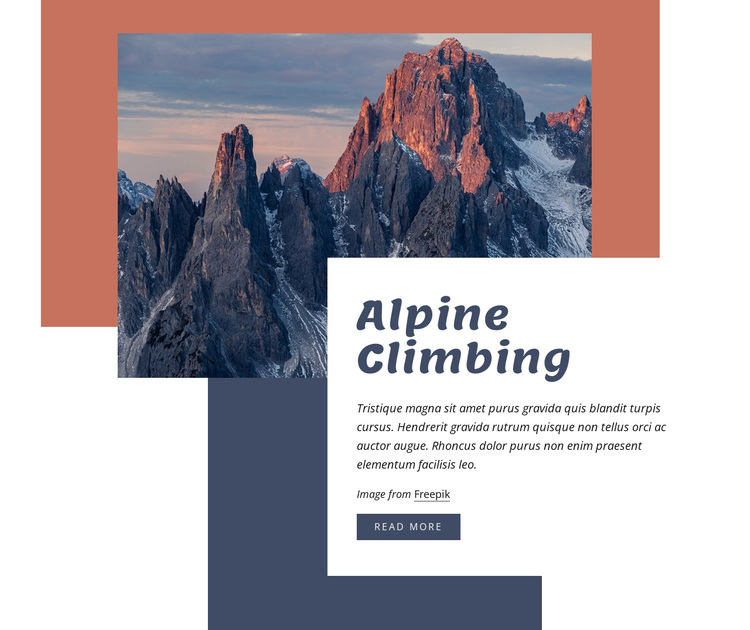 Alpine climbing Joomla Page Builder