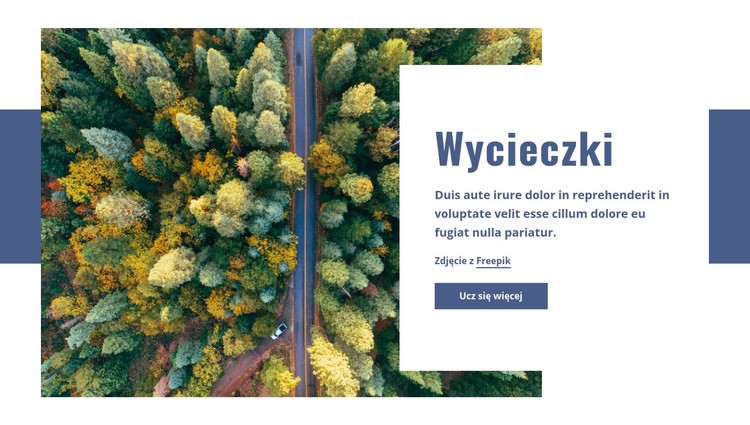 Wycieczki Makieta strony internetowej