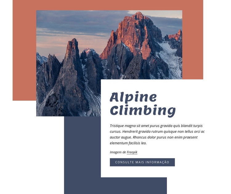 Escalada alpina Modelo de site