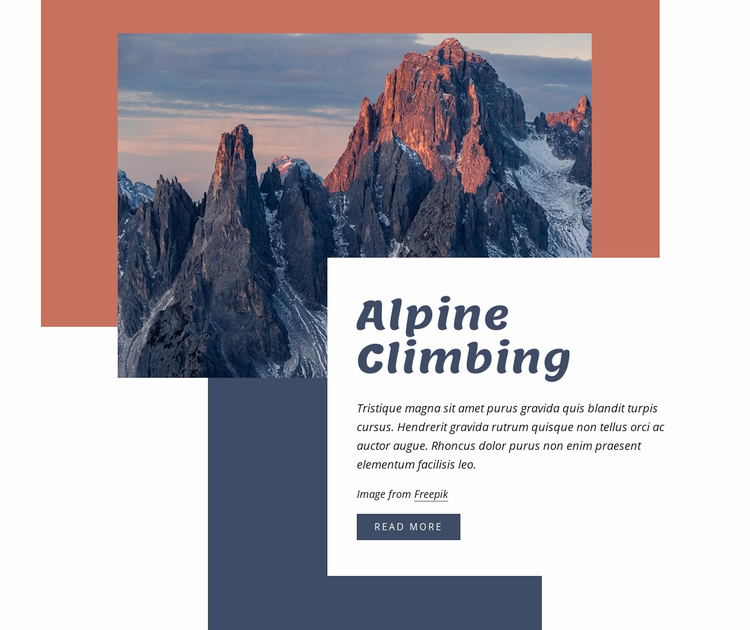 Alpine climbing Squarespace Template Alternative