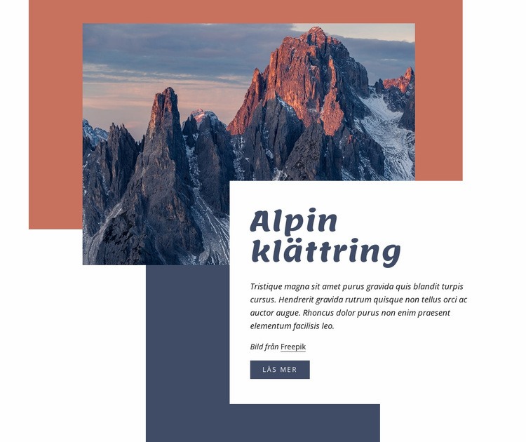 Alpin klättring CSS -mall