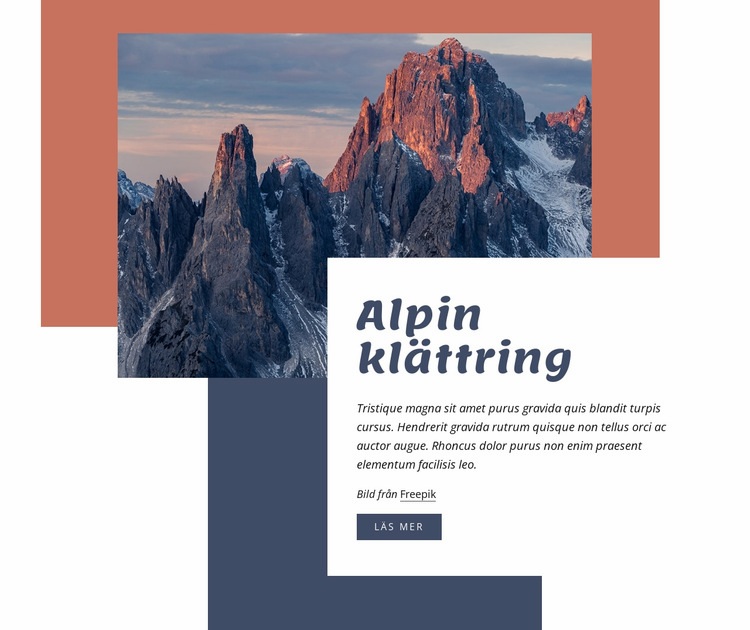Alpin klättring Webbplats mall