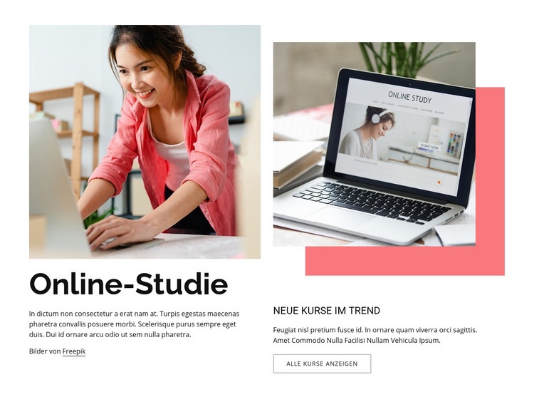 Online-Studie Website Builder-Vorlagen