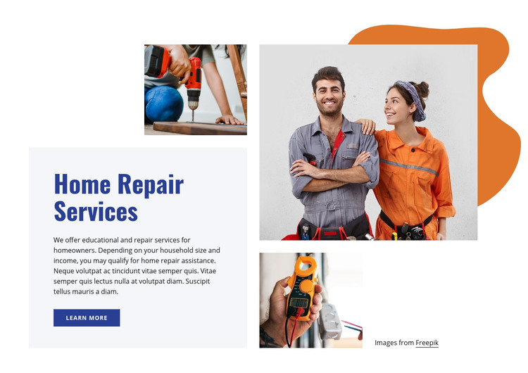 Home improvement professionals Homepage Design
