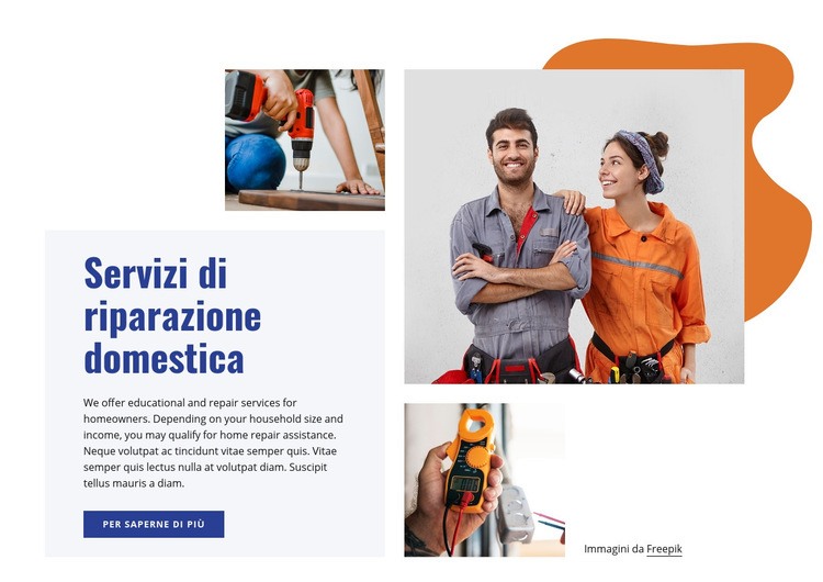 Professionisti del miglioramento domestico Costruttore di siti web HTML