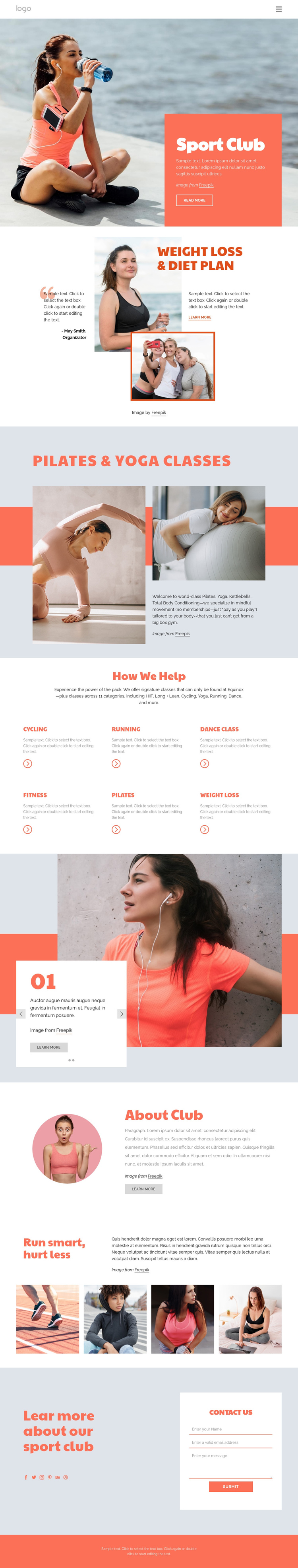 Pilates vs yoga One Page Template