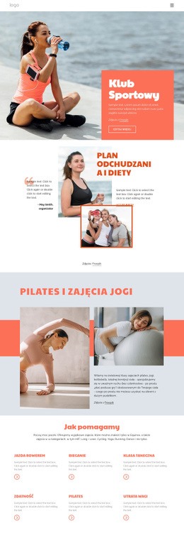 Pilates Vs Joga - Funkcjonalność Szablonu HTML5