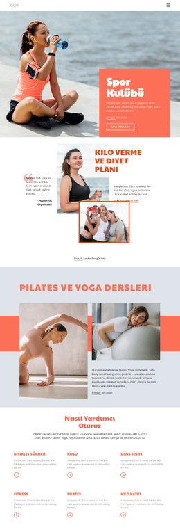 Pilates Ve Yoga - Işlevsellik HTML5 Şablonu