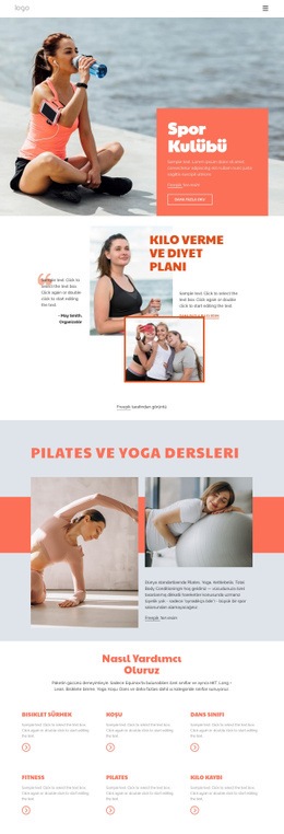 Pilates Ve Yoga Için Premium Web Sitesi Oluşturucu