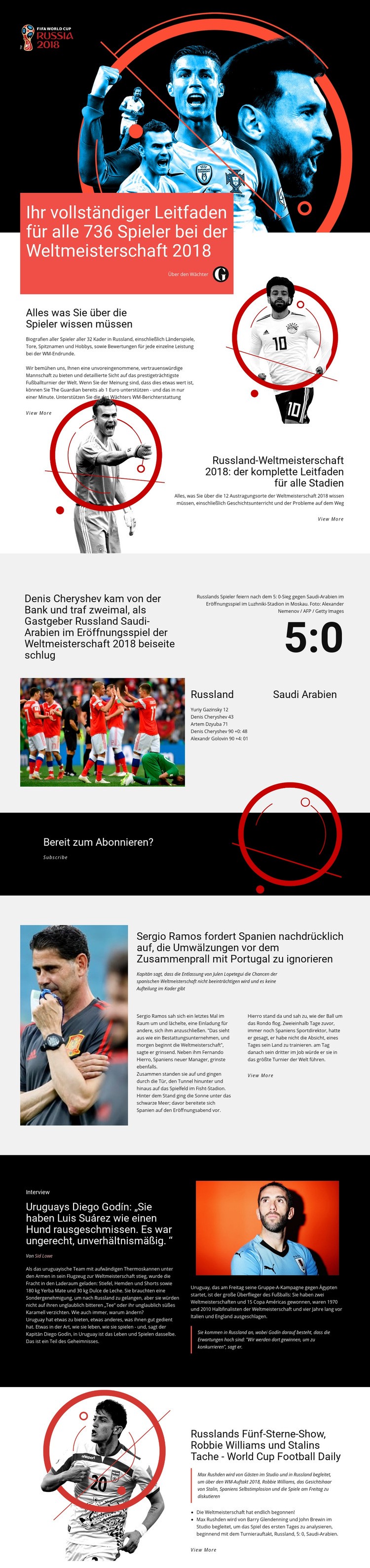 Weltmeisterschaft Website design