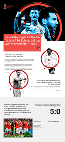 Weltmeisterschaft – Fertiges Website-Design