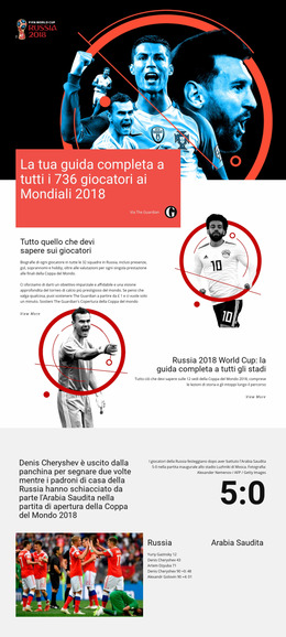 Coppa Del Mondo - Modello Joomla Professionale Gratuito