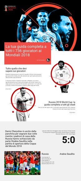 Coppa Del Mondo Modello Di Una Pagina