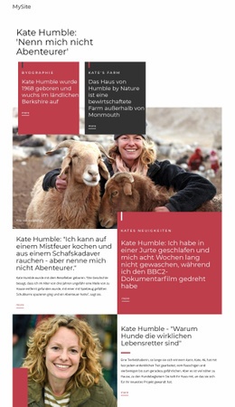 Kate Humble - Professionelles Website-Modell