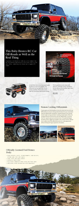 Bronco Rc Car - Responsive Homepage Design